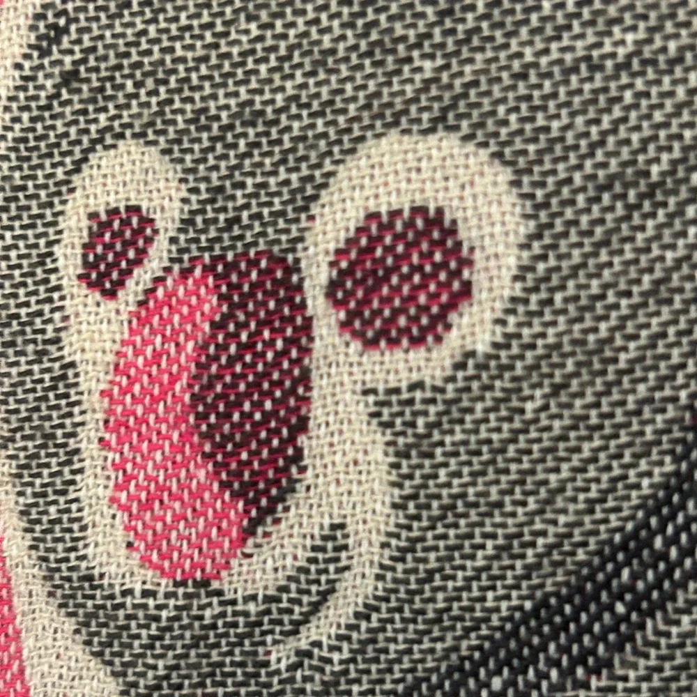 KOALA Heirloom Collection Pink + Gray Hand Crafted Loom Weave New Original 84”